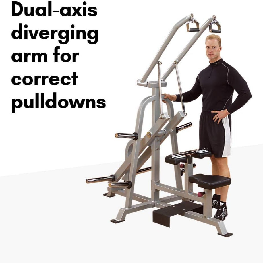 Body Solid LVLA Leverage Lat Pulldown – Plate-Loaded Back Trainer