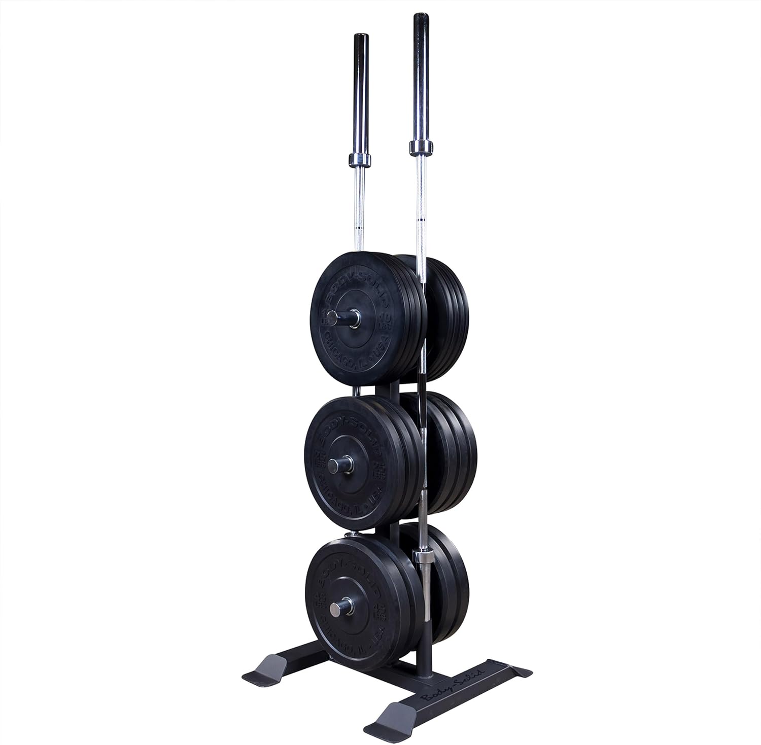 Body Solid GWT56 Vertical Weight Tree – Olympic Plate & Bar Holder (1000LB Capacity)