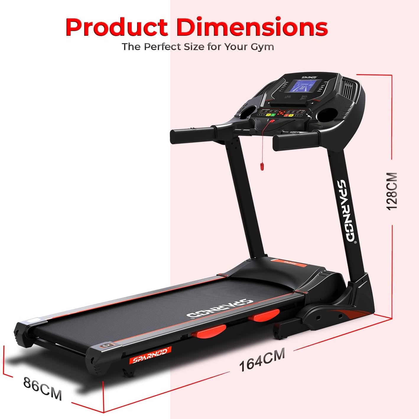 Sparnod Fitness 5 HP AC Motor Treadmill with 7 Inch LCD Display & Motor Incline, STC-5250