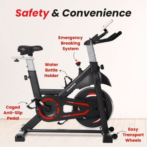 Sparnod Fitness Exercise Bike With 13 Kg Heavy-Duty Flywheel, SSB-11