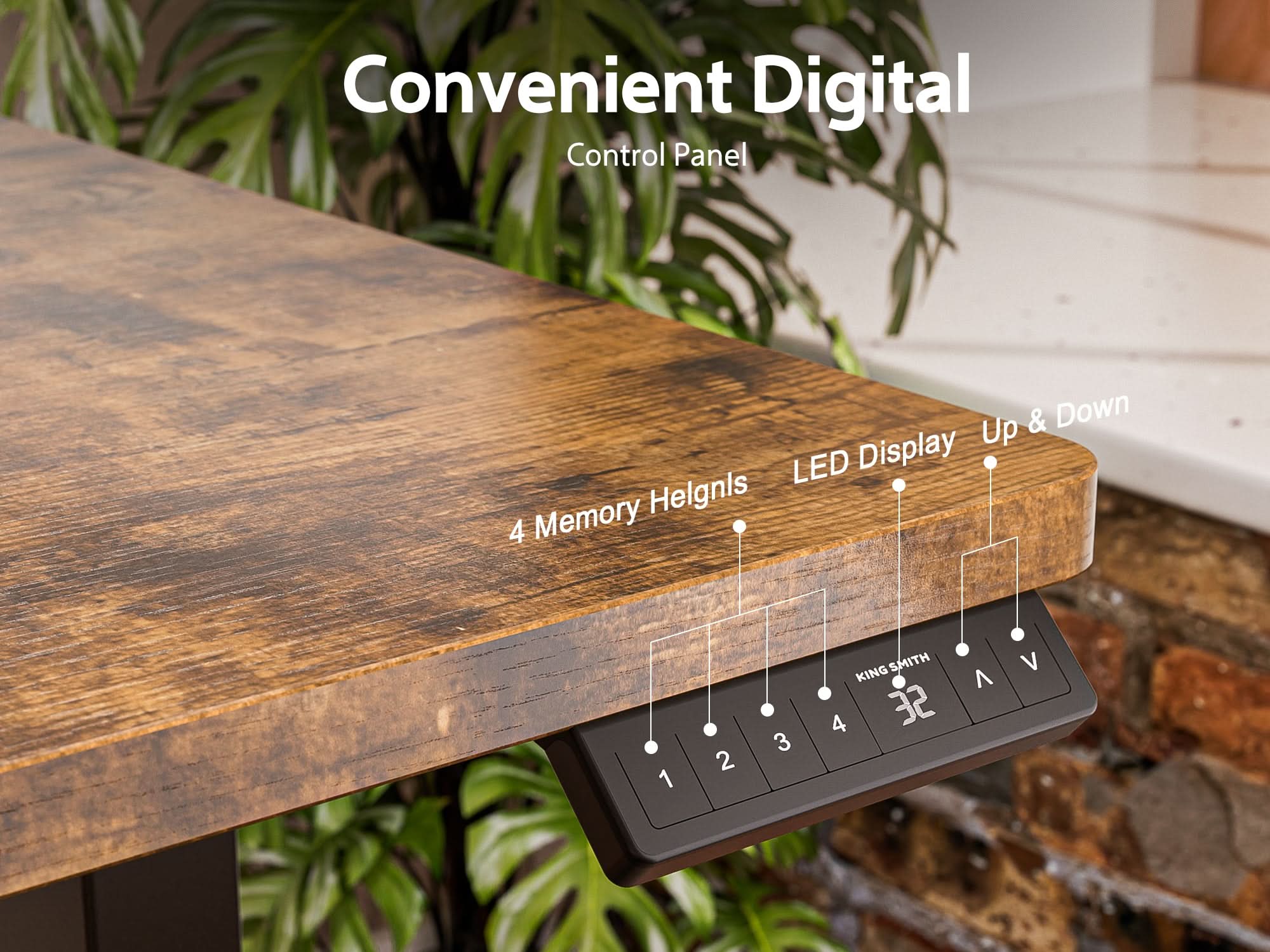 Kingsmith ETSFI21 Smart Adjustable Electric Standing Desk with Drawer and Monitor Stand