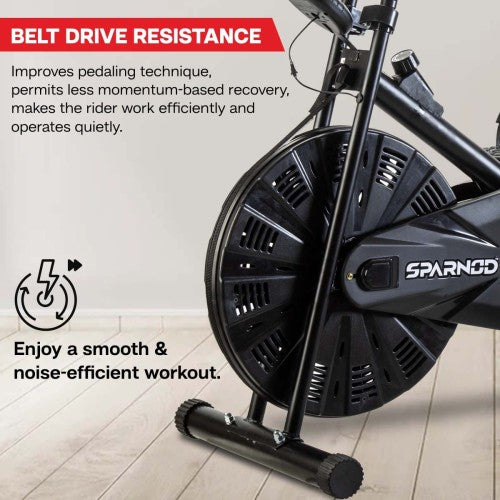 Sparnod Fitness, Upright Air Bike Exercise Cycle for Home Gym, SAB-03_R