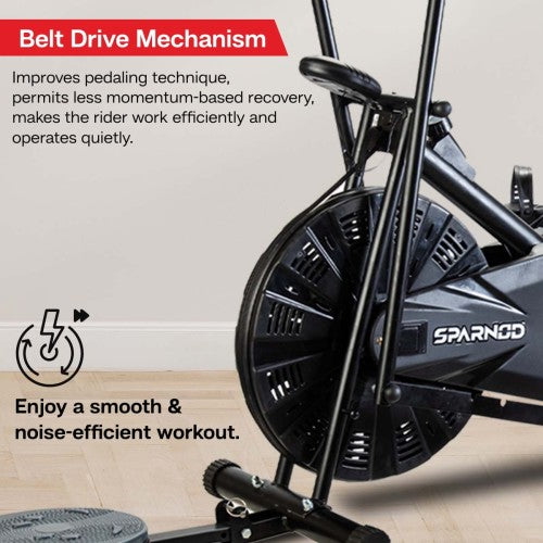 Sparnod Fitness, Upright Air Bike Exercise Cycle for Home Gym, SAB-05_M