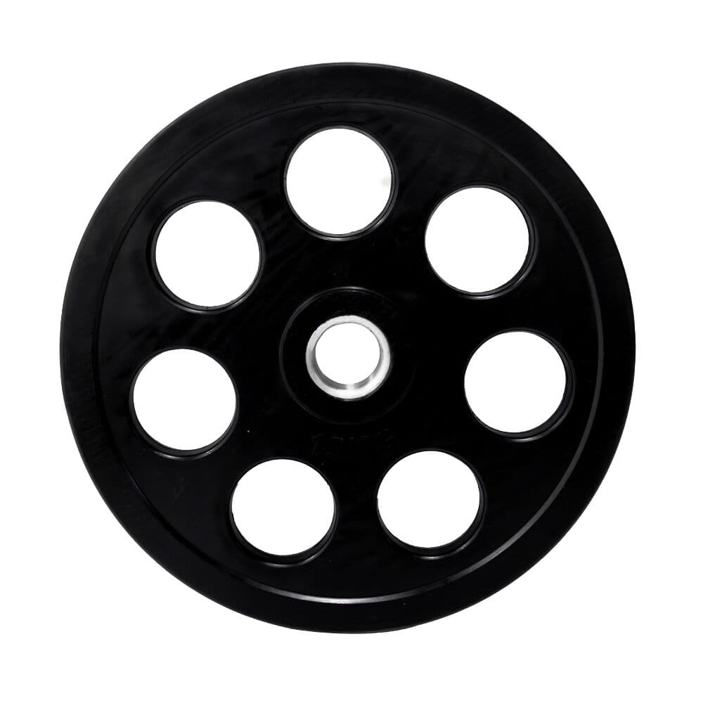 Powercore 7 Hole Black Rubber Coated Olympic Bumper Plates - 2.5 to 25 KG | Per Piece - Athletix.ae