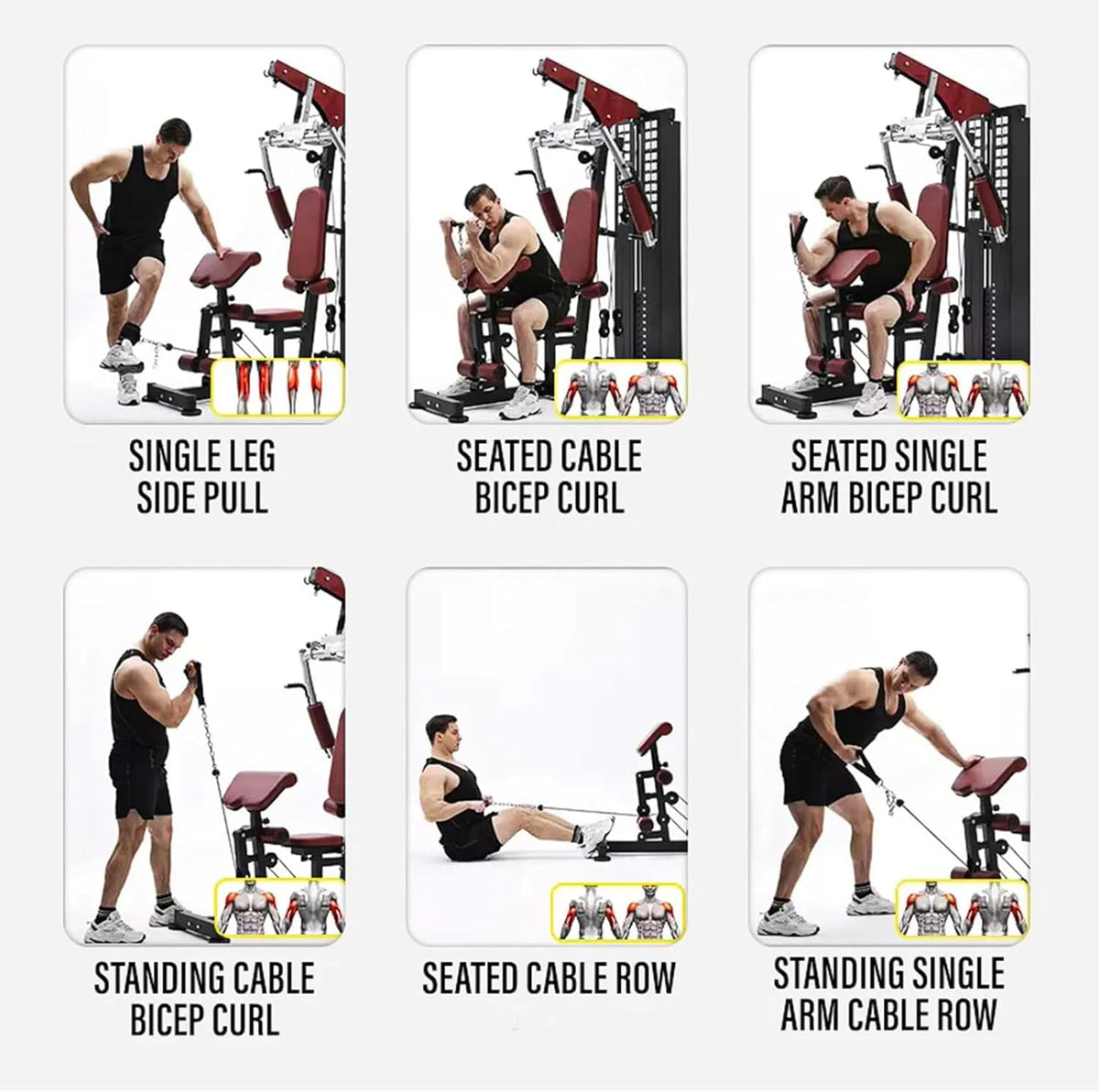 MF Three-Station Home Gym with 72kg Weight Stack