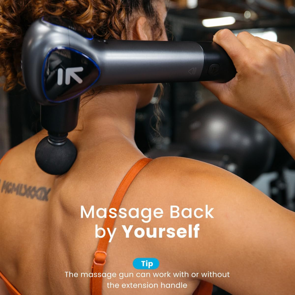 Renpho REACH Massage Gun with Extended Handle