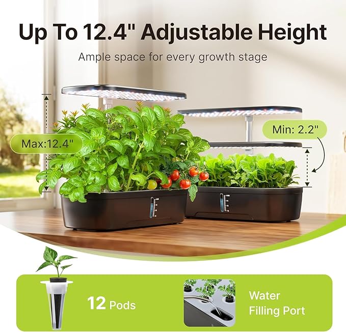 12Pods Hydroponics Growing System Indoor Herb Garden