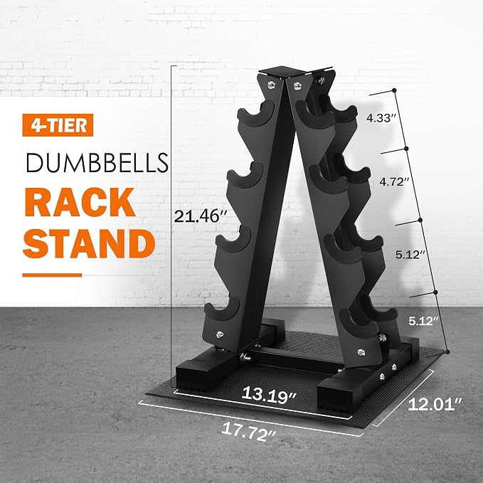 Level Fitness 4 Tier A-Frame Dumbbell Weight Rack