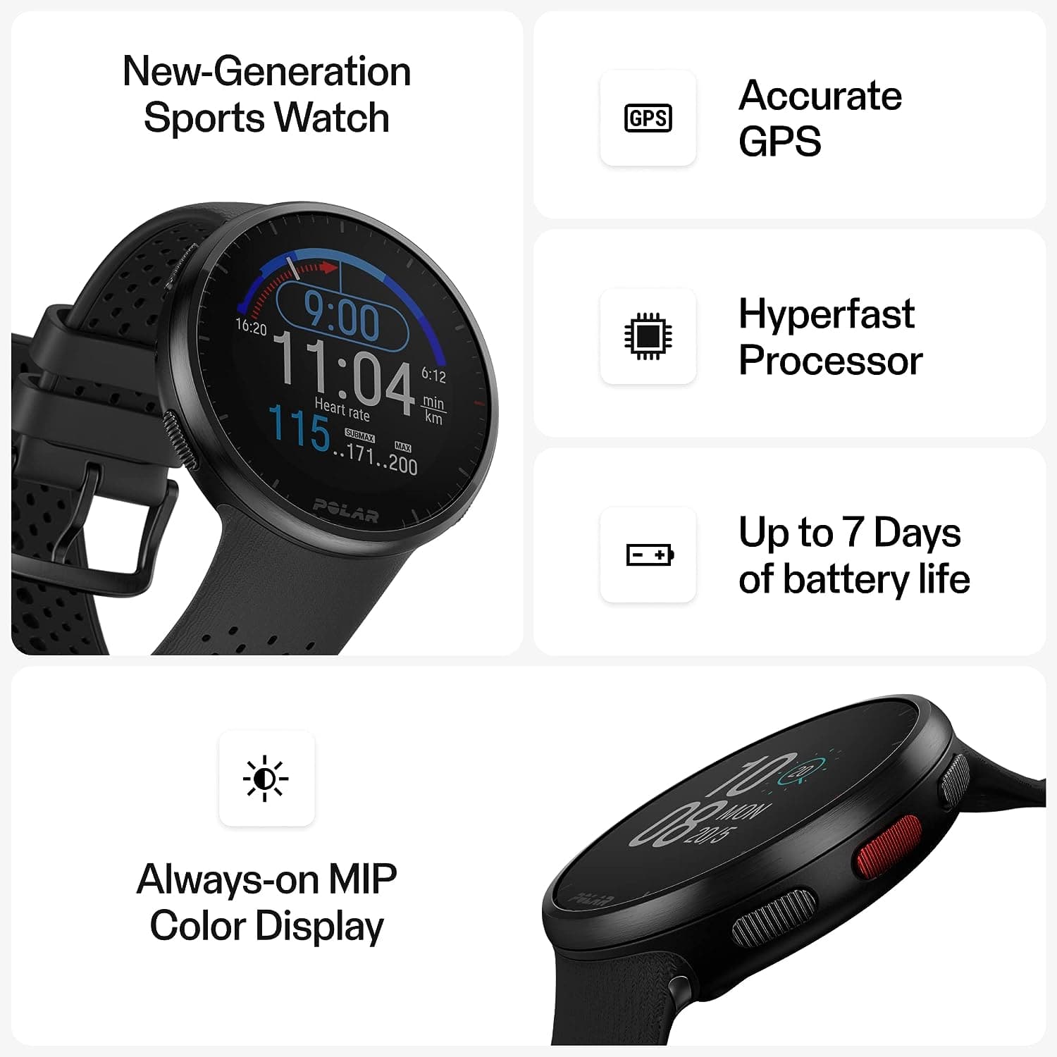 Polar Pacer Pro Advanced GPS Running Watch - Athletix.ae