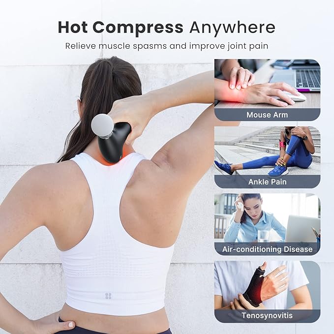 Renpho Rechargeable Hand Held Deep Tissue Massager for Muscles, Back, Foot, Neck, Shoulder, Leg, Calf Cordless Electric Percussion Body Massage White