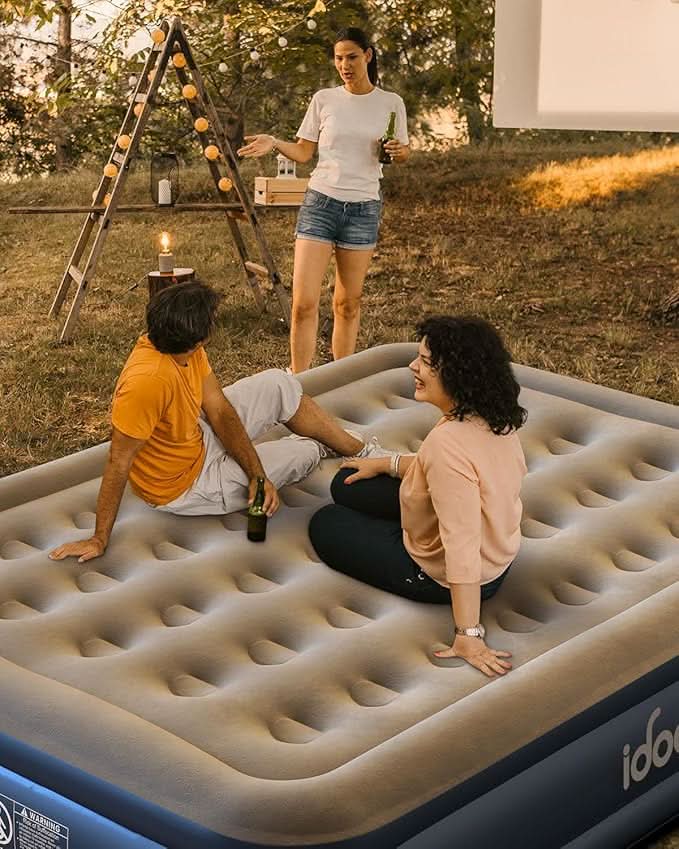 IDOO Air Bed Inflatable Double Mattress with Built-in Electric Pump