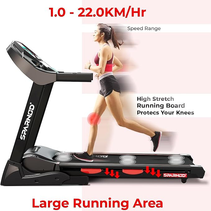 Sparnod Fitness 5 HP AC Motor Treadmill with 7 Inch LCD Display & Motor Incline, STC-5250