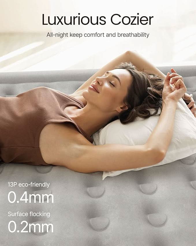 IDOO Air Bed Inflatable Double Mattress with Built-in Electric Pump
