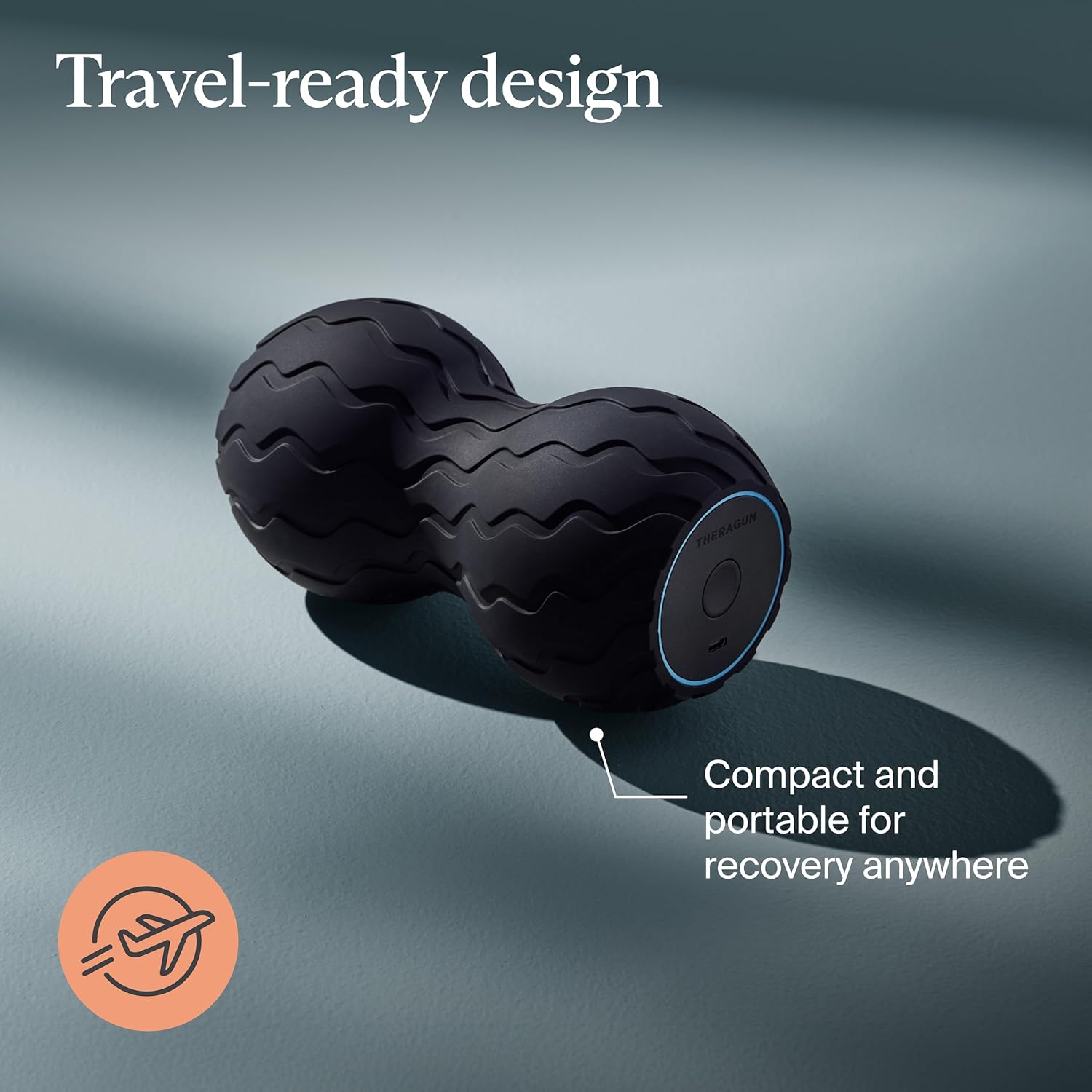 Theragun, Wave Duo, Vibrating Roller Massage Ball, Black