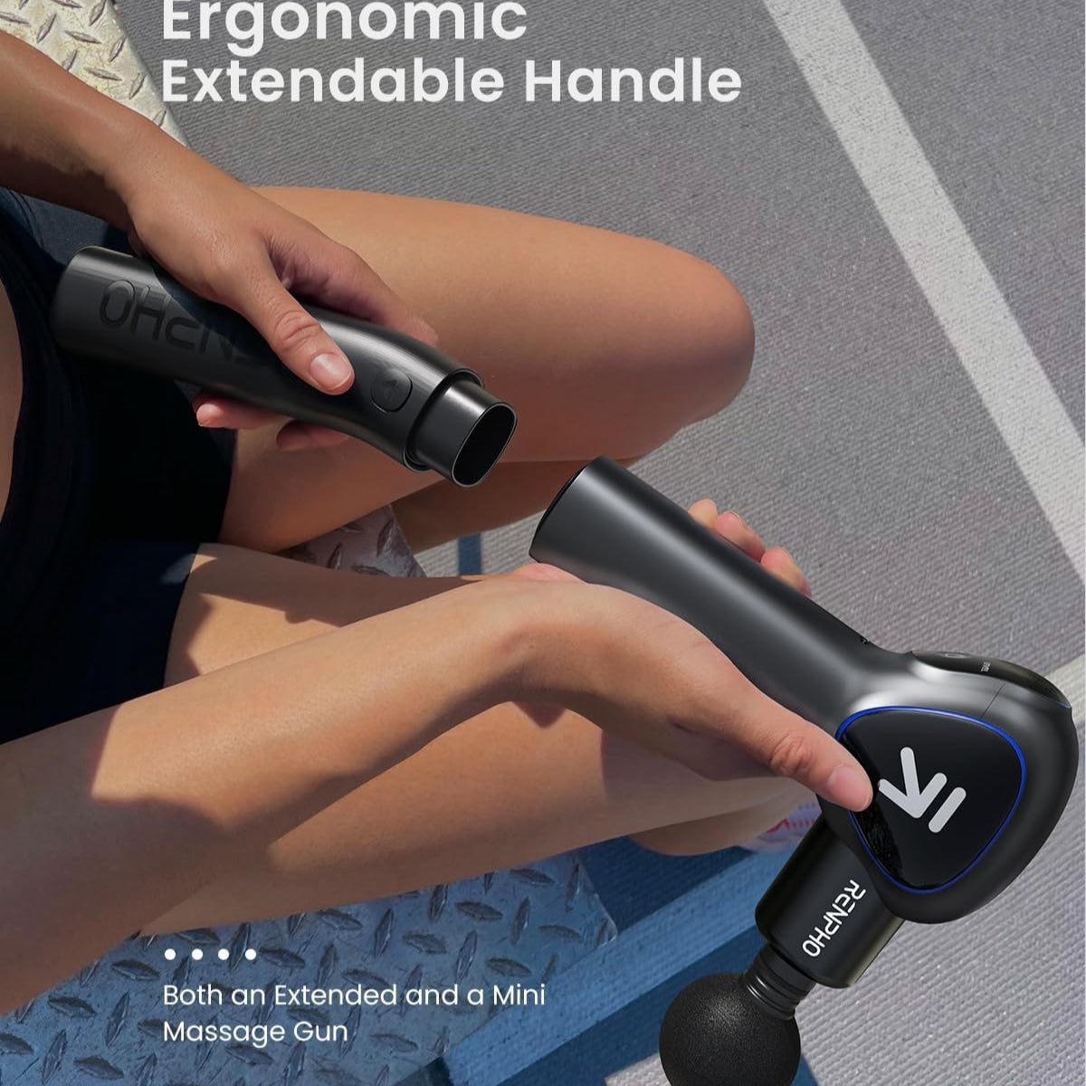 Renpho REACH Massage Gun with Extended Handle