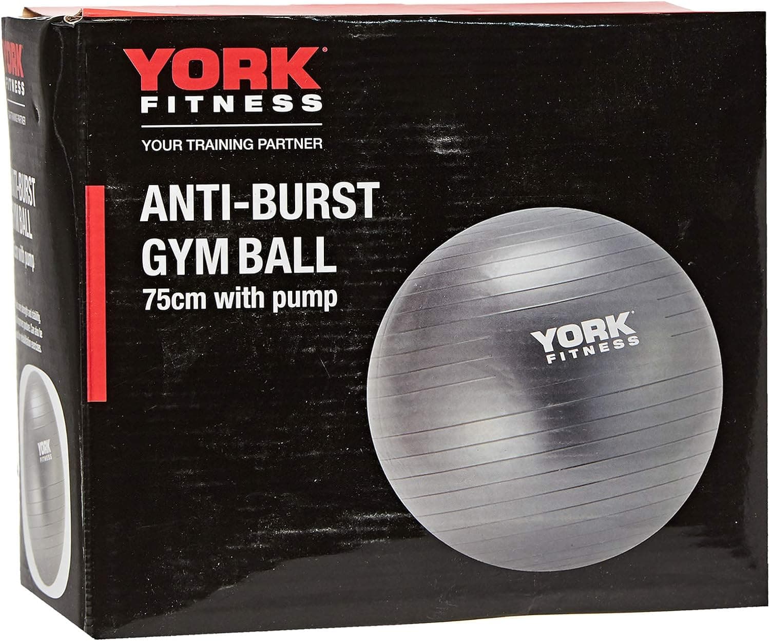 York Fitness Anti Burst Gym Ball - 75cm with Pump - Athletix.ae