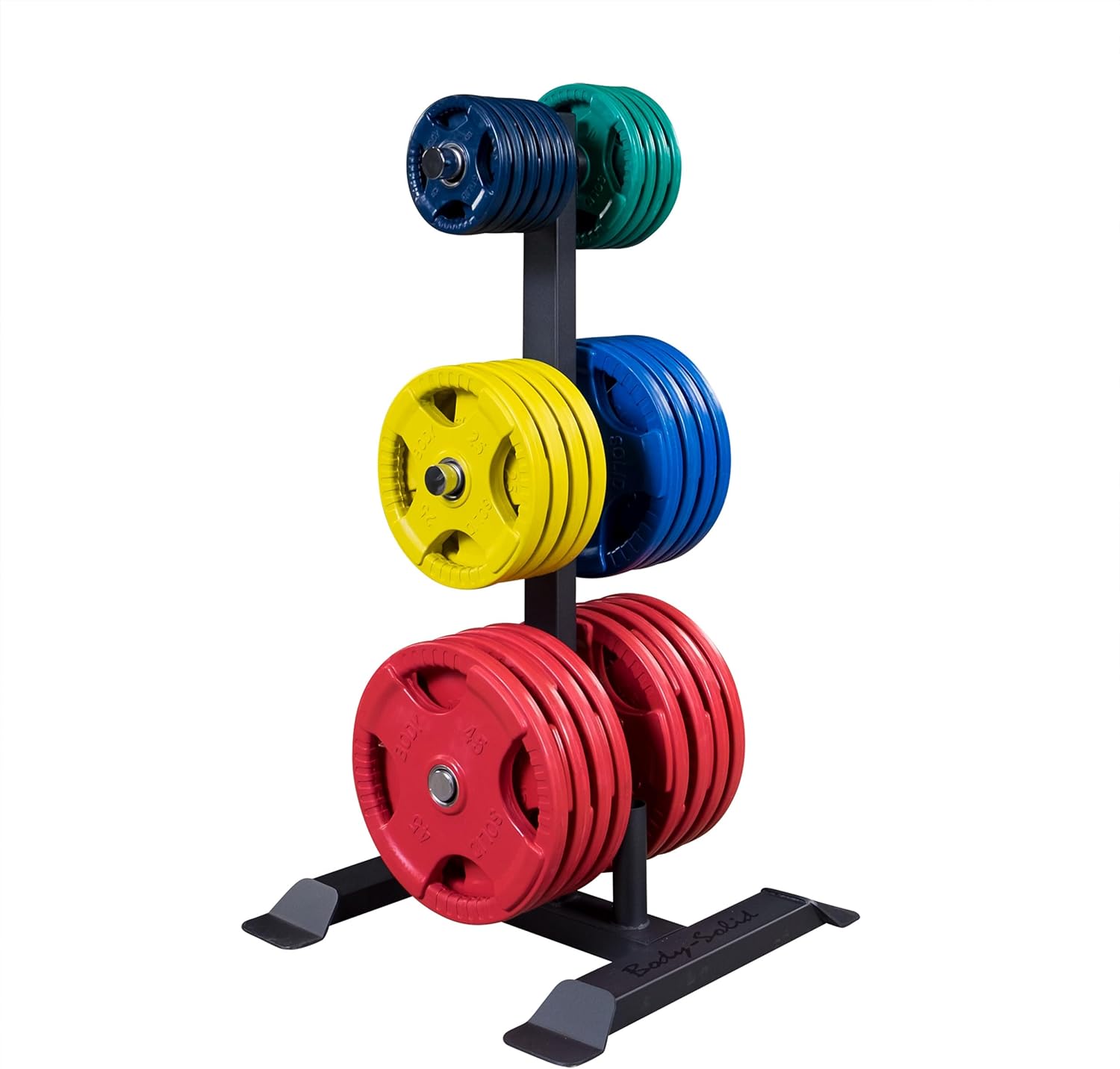 Body Solid GWT56 Vertical Weight Tree – Olympic Plate & Bar Holder (1000LB Capacity)