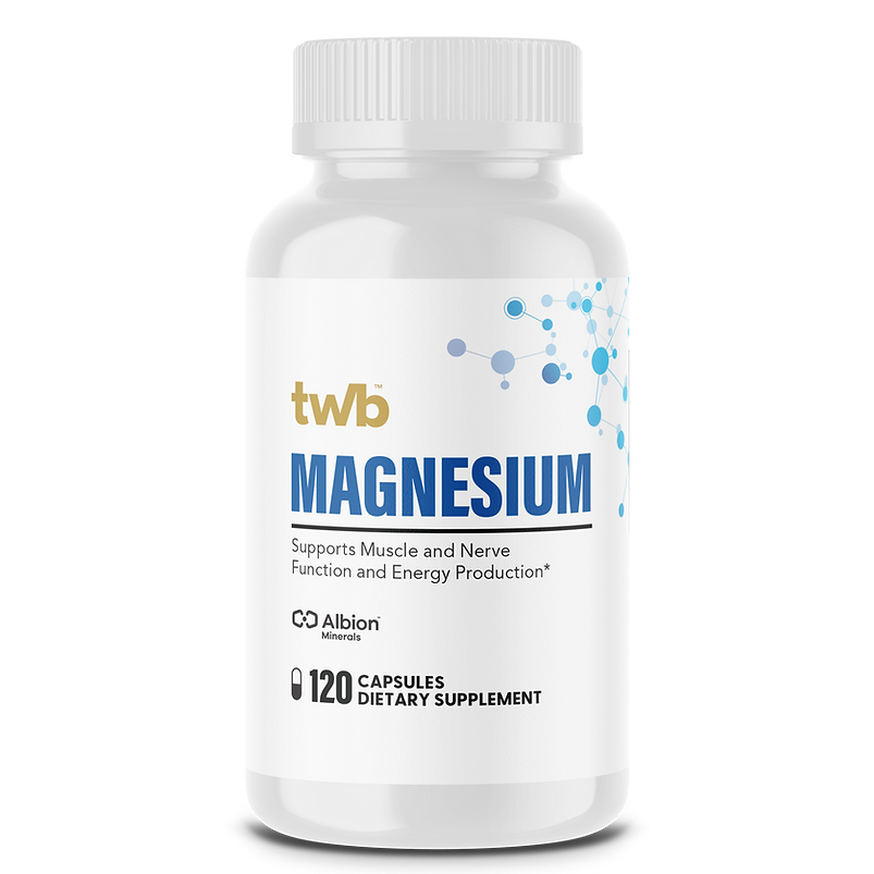 TWB Magnesium Pro | Albion® TRAACS® Magnesium Bisglycinate, 120 Capsules