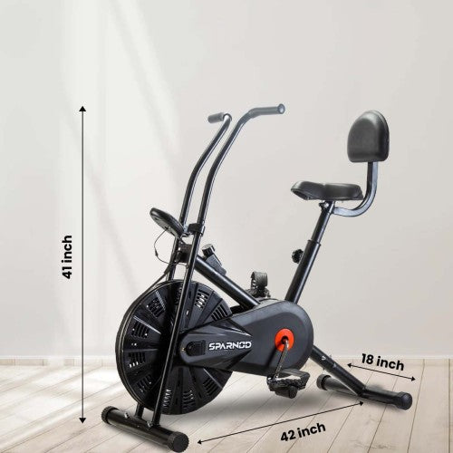 Sparnod Fitness, Upright Air Bike Exercise Cycle for Home Gym, SAB-03_R