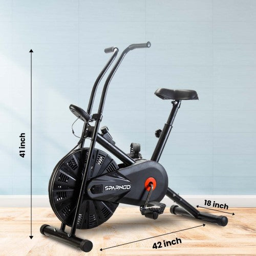 Sparnod Fitness, Upright Air Bike Exercise Cycle for Home Gym, SAB-04_R