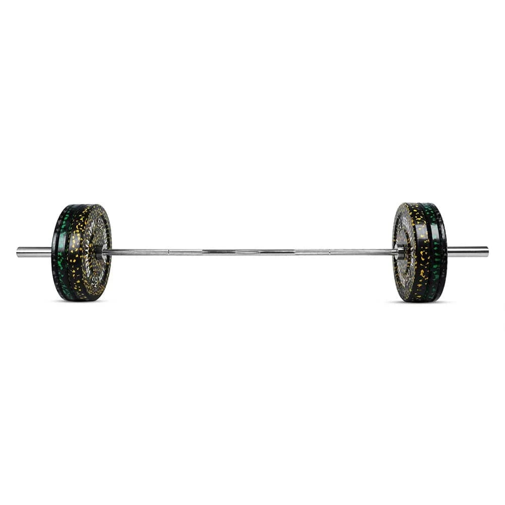 Combo 7 Ft Olympic Bar with Camouflage Bumper Plates - 80 KG Set | 1441 Fitness