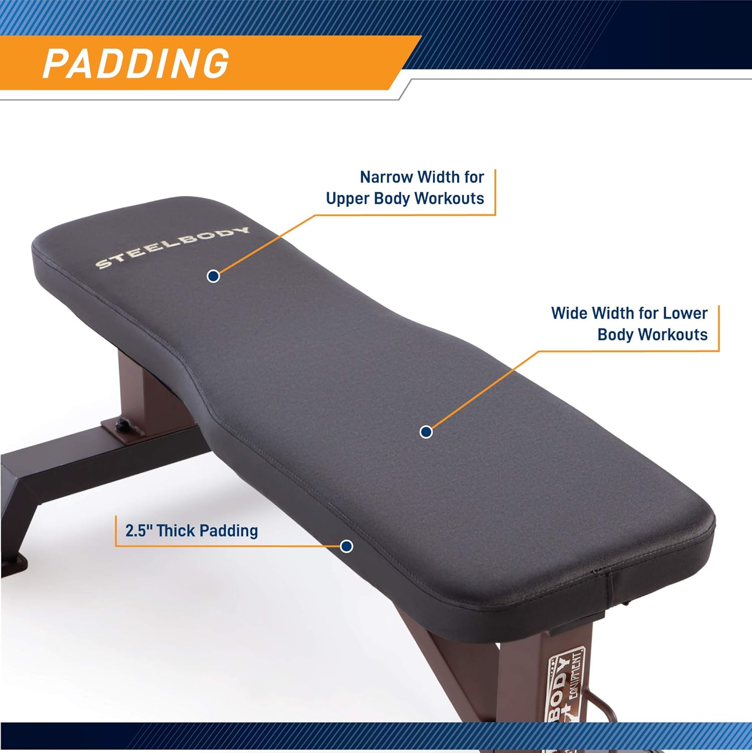 Marcy, Steelbody Flat Bench, Stb-10101, Black