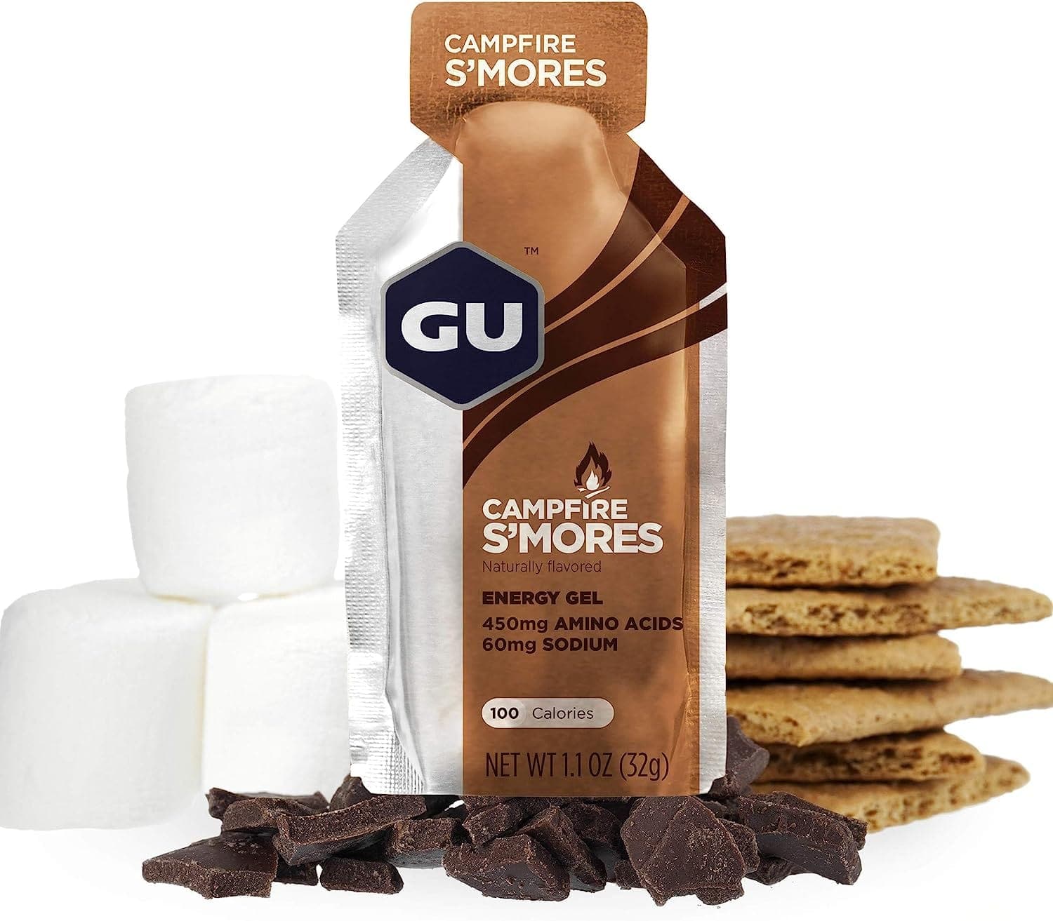 GU Energy Original Sports Nutrition Energy Gel (Campfire Smores, 24 Count) - Athletix.ae