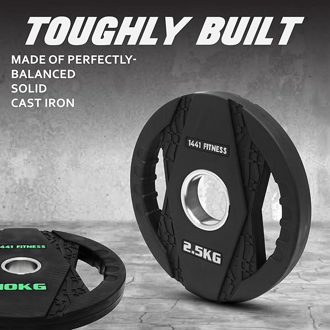 1441 Fitness Black Rubber Dual Grip Plate - 2.5 kg to 20 Kg (Sold as per Piece)