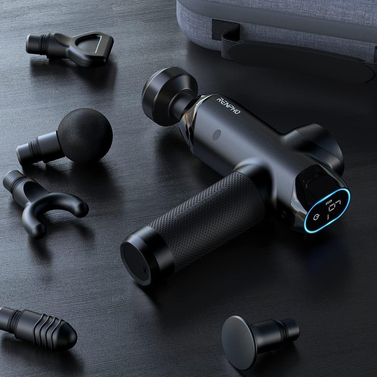RENPHO R3 Power Upgrade Massage Gun Deep Tissue, 2022 New Percussion Muscle Massage Gun for Athletes, Powerful Portable Electric Handheld Deep Tissue Massager Gun, LED Touch Display, Black