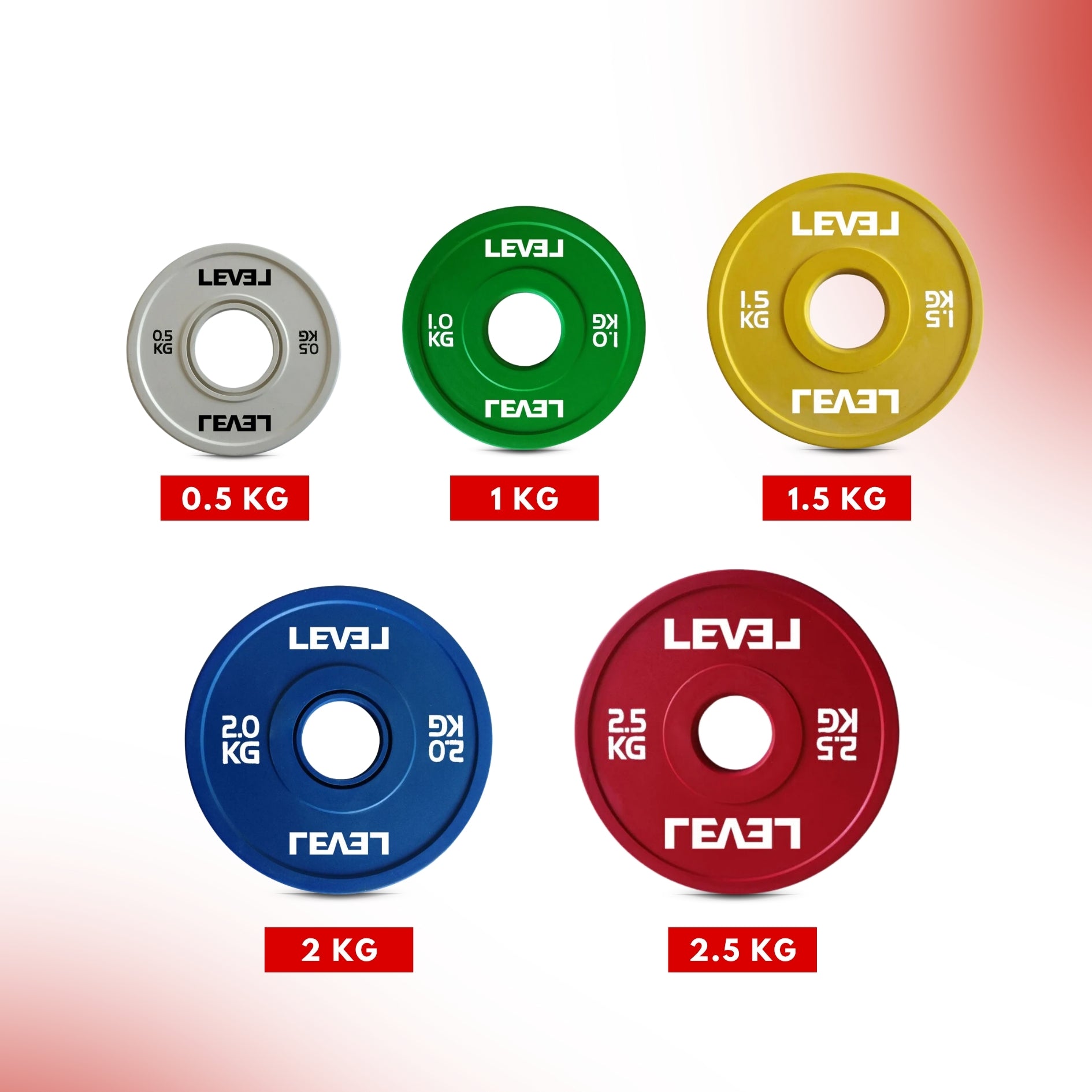 Level Fitness Fractional Bumper Weight Plates 0.5 kg to 2.5 Kg - Sold as Per Piece