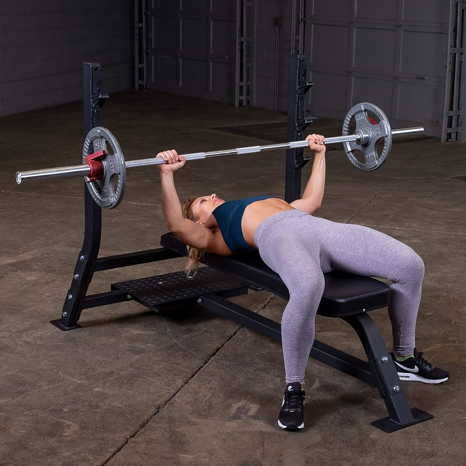 Body Solid SOFB250 Flat Olympic Bench – Commercial Chest Press Station