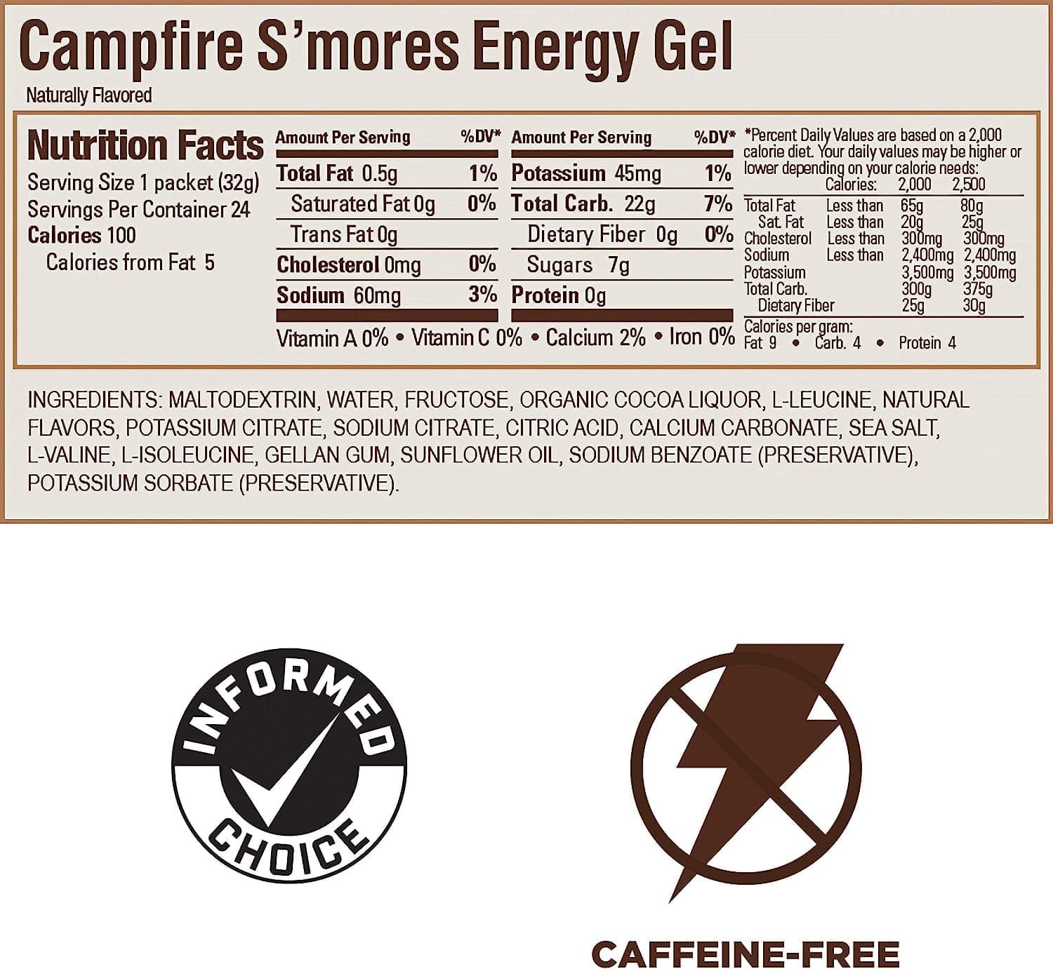 GU Energy Original Sports Nutrition Energy Gel (Campfire Smores, 24 Count) - Athletix.ae