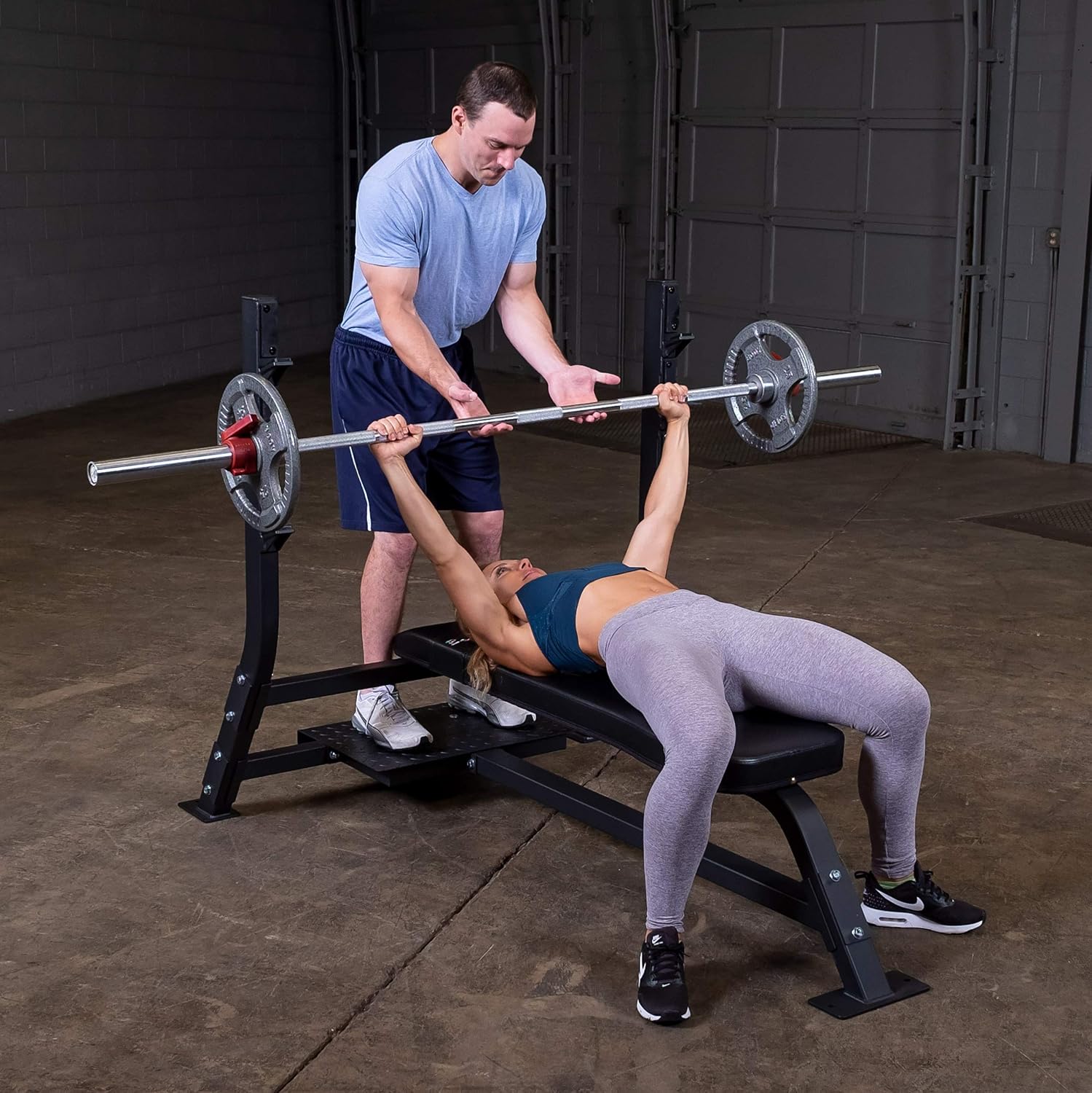 Body Solid SOFB250 Flat Olympic Bench – Commercial Chest Press Station