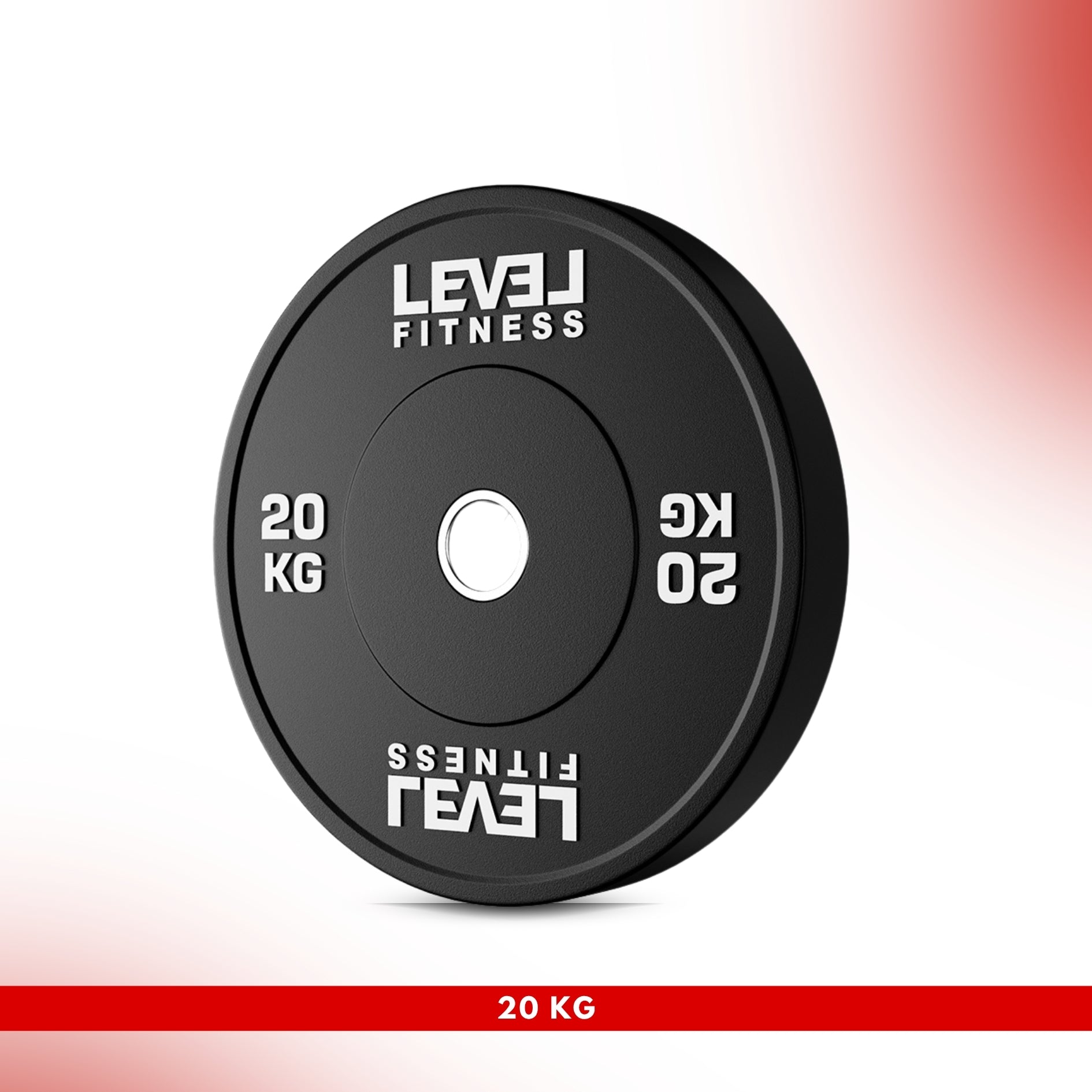 Level Fitness Black Rubber Olympic Bumper Plates - 5 to 25 KG | Per Piece 20 KG