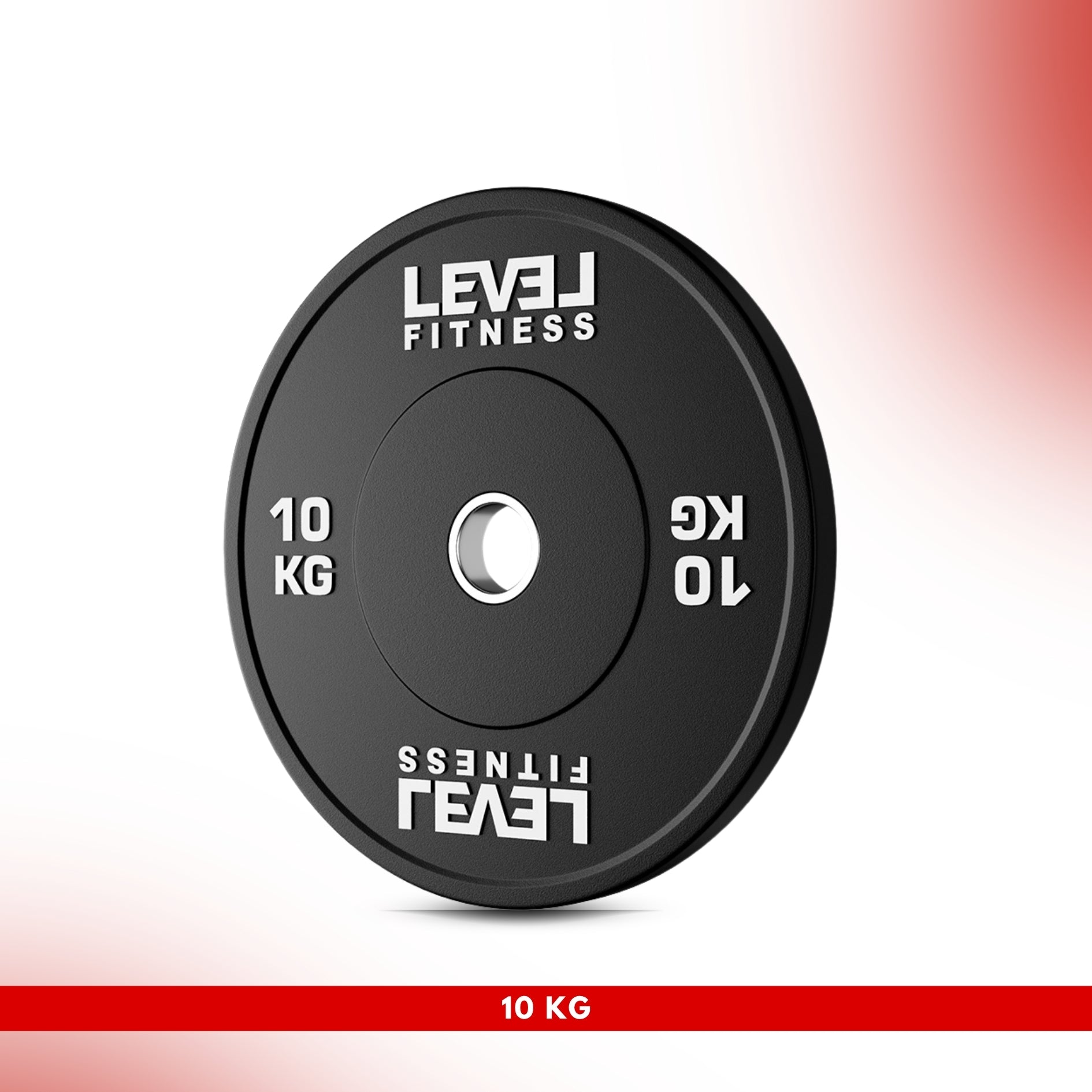 Level Fitness Black Rubber Olympic Bumper Plates - 5 to 25 KG | Per Piece 10 KG