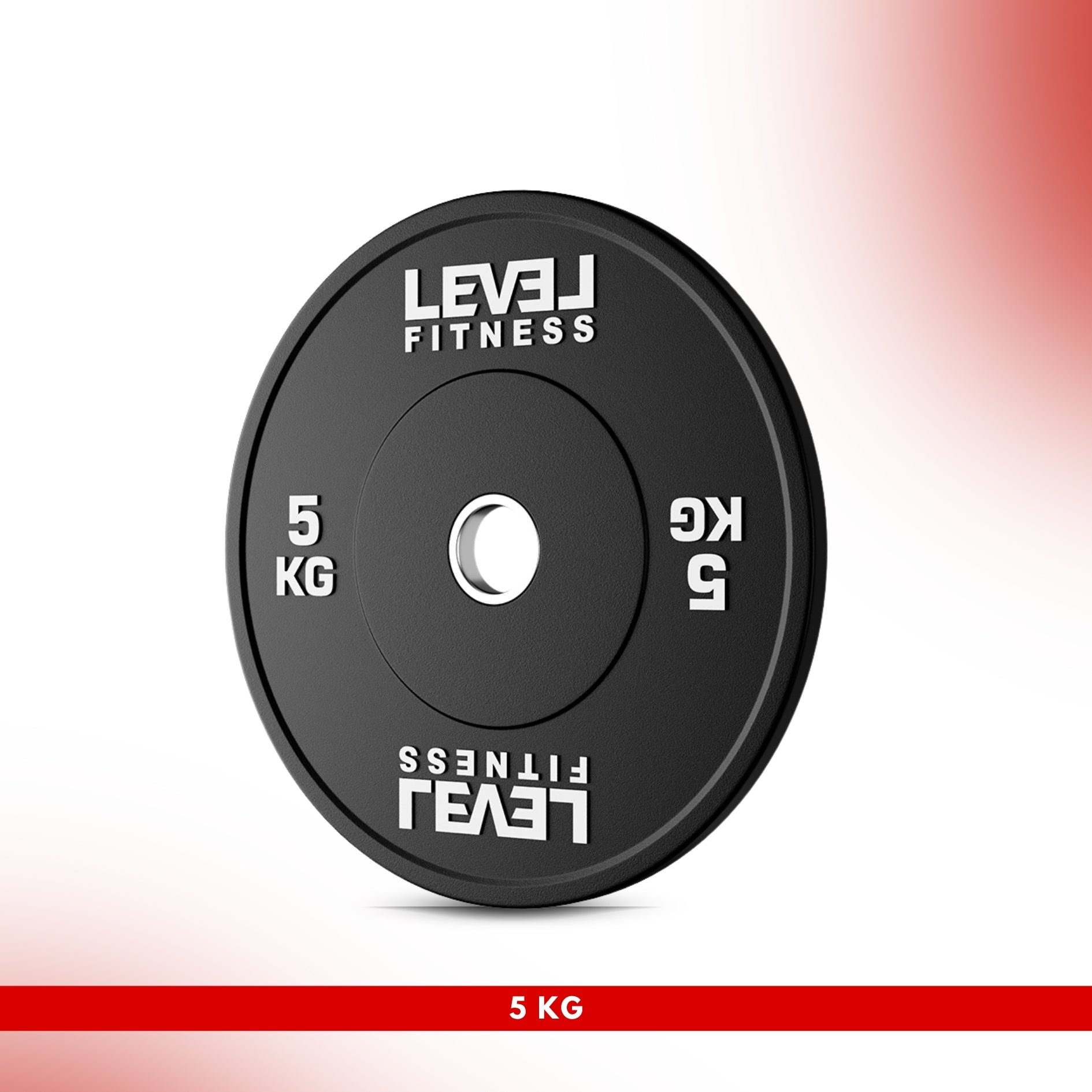 Level Fitness Black Rubber Olympic Bumper Plates - 5 to 25 KG | Per Piece 5 KG