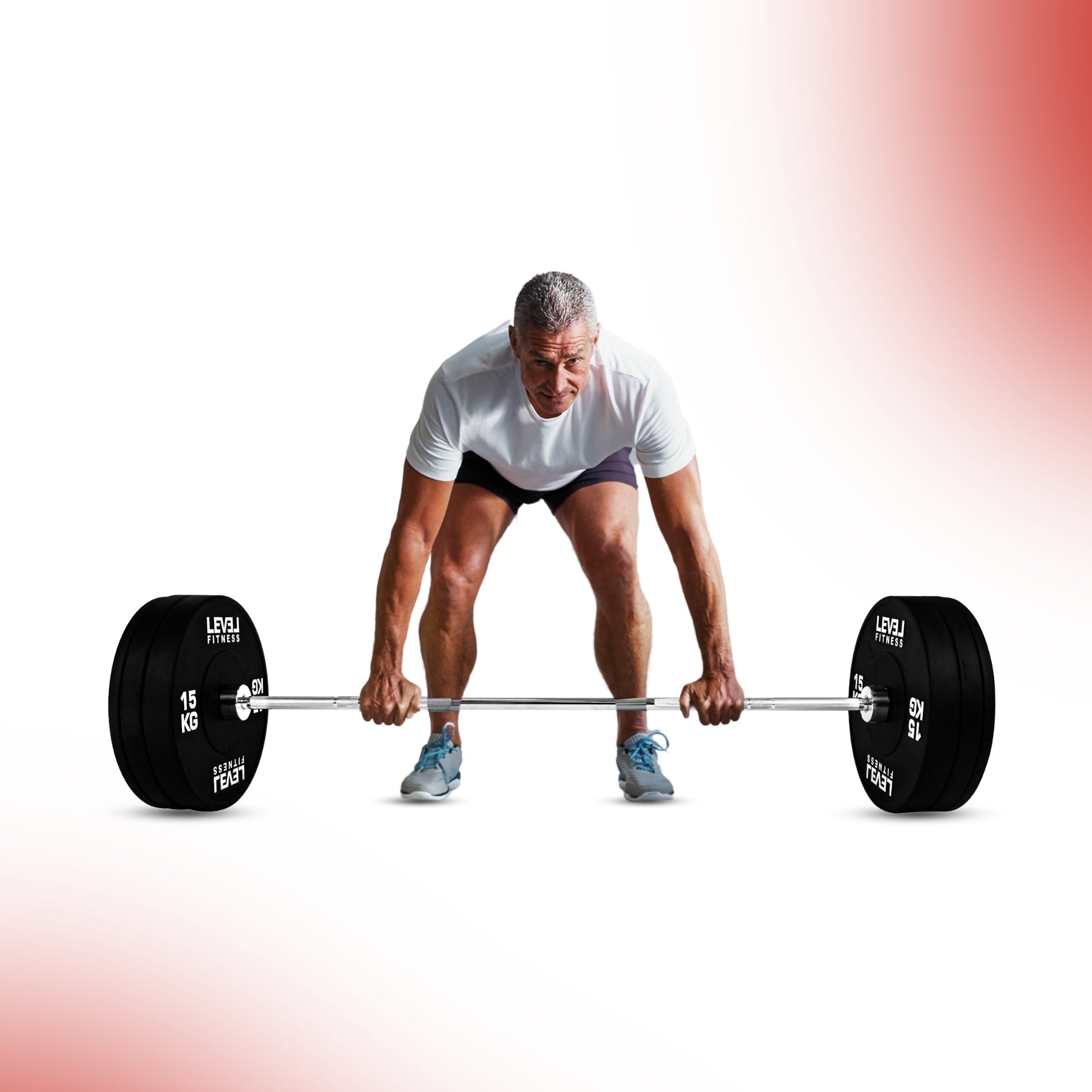 Level Fitness Black Rubber Olympic Bumper Plates - 5 to 25 KG | Per Piece