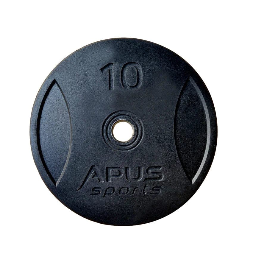 Combo 7 Ft Olympic Barbell and Apus Rubber Bumper Plate Set - 120 KG - Athletix.ae