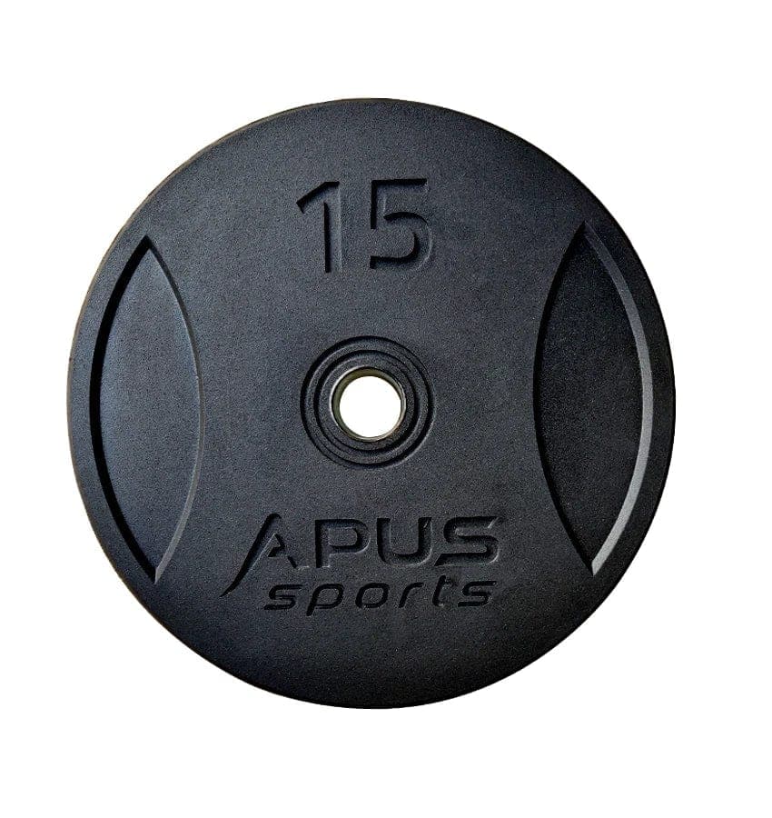 Combo 7 Ft Olympic Barbell and Apus Rubber Bumper Plate Set - 120 KG - Athletix.ae