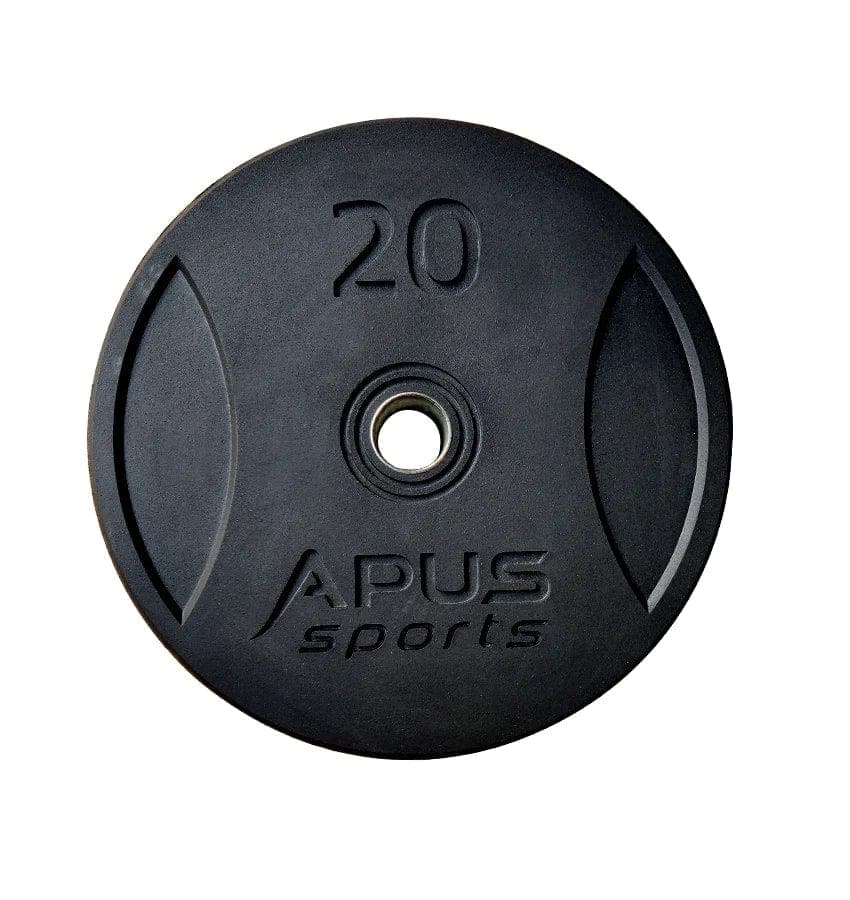 Combo 7 Ft Olympic Barbell and Apus Rubber Bumper Plate Set - 100 KG - Athletix.ae