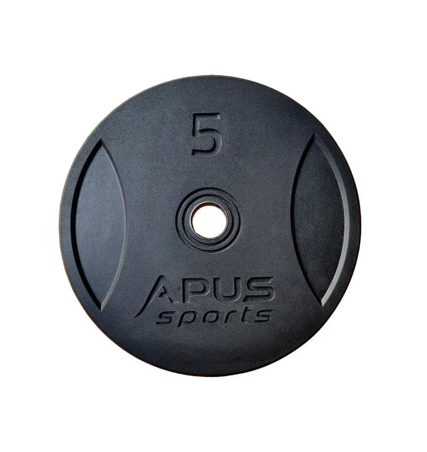 Combo 7 Ft Olympic Barbell and Apus Rubber Bumper Plate Set - 120 KG - Athletix.ae