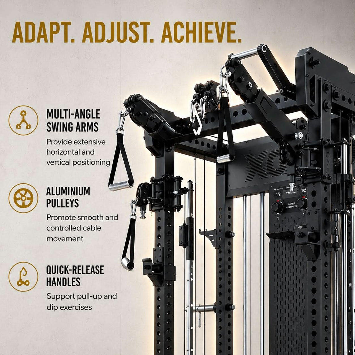 Axox Fitness R5 Pro Functional Trainer with Adjustable Bench – Dual 90KG Weight Stacks