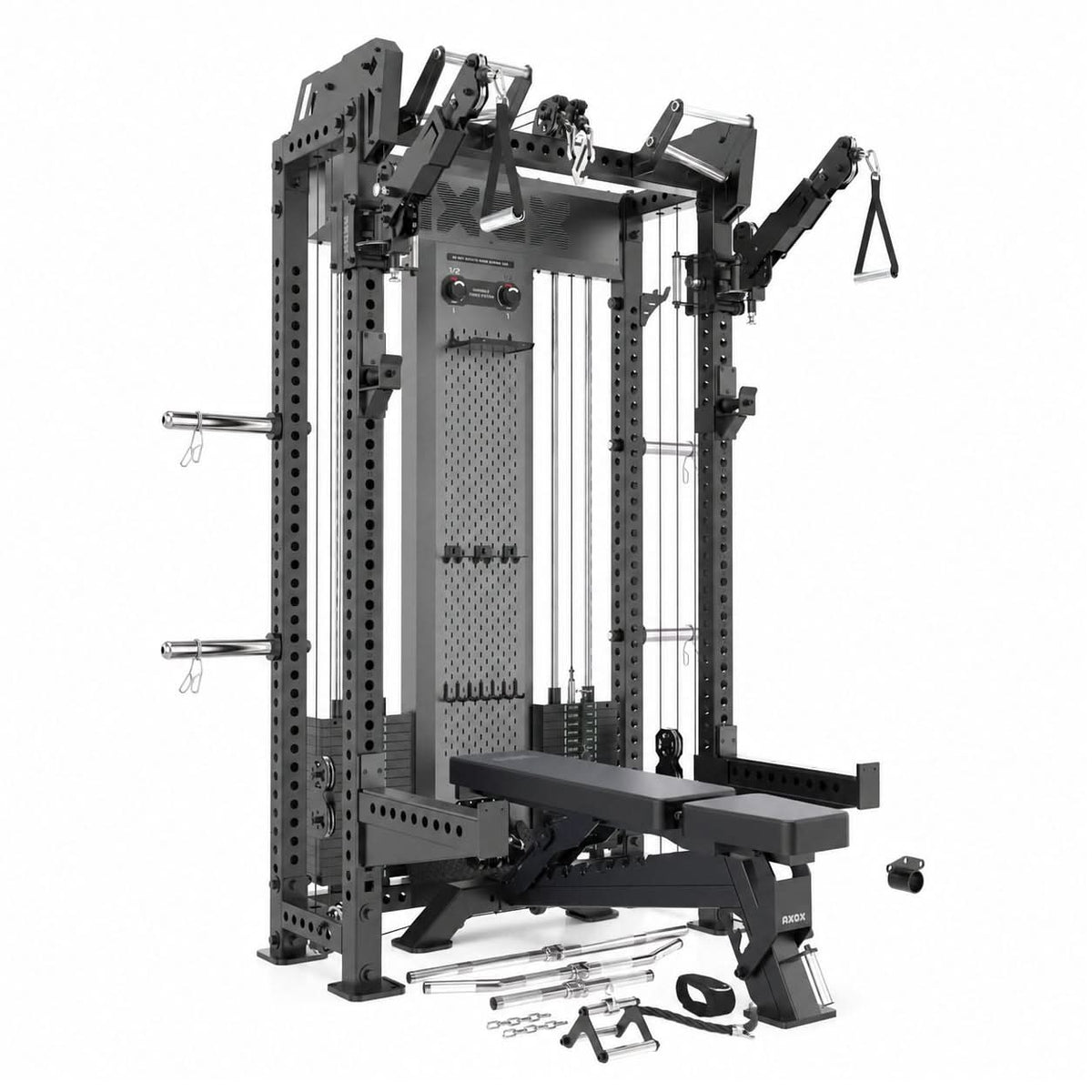 Axox Fitness R5 Pro Functional Trainer with Adjustable Bench – Dual 90KG Weight Stacks