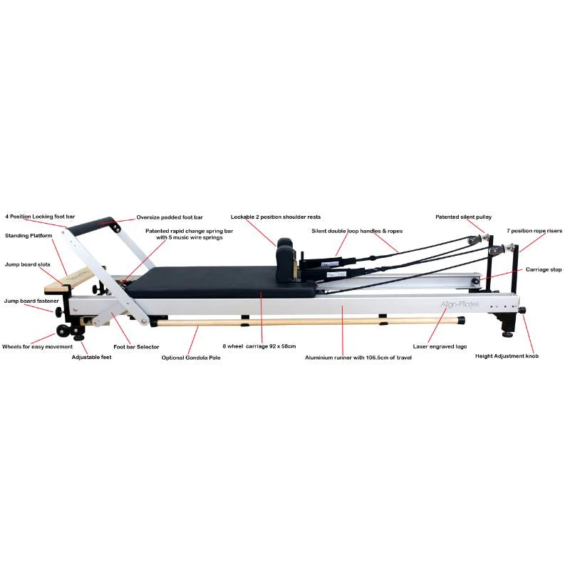 Align-Pilates C8-Pro Pilates Reformer with Half Cadillac