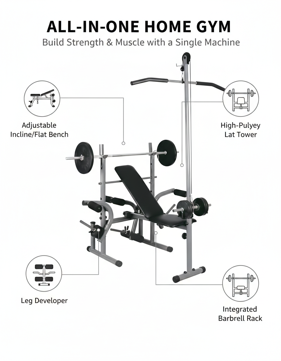 MF Weight Bench with Pull-Up Bar BXZ-400DA Bench Press Station