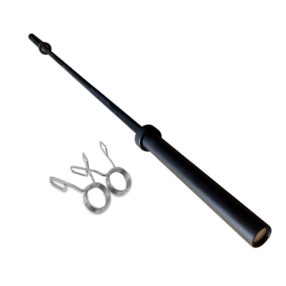 7 Ft Olympic Barbell with Spring Collars - Black 