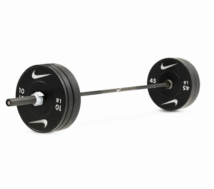 Nike Olympic Weight Plate & Barbell Set (60–160 Kg) Strength - 20 Kg (Black) 60 Kg (Including Barbell) Black
