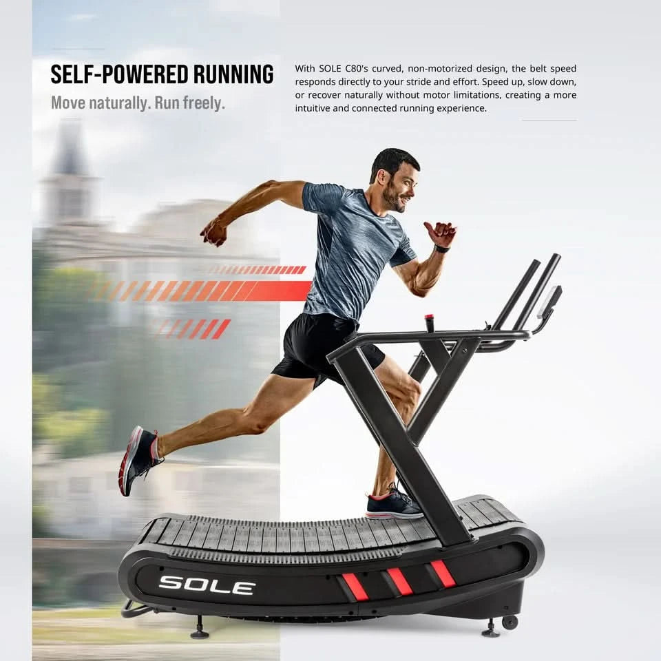 SOLE C80 Curved Manual Treadmill – Self-Powered with 8 Resistance Levels