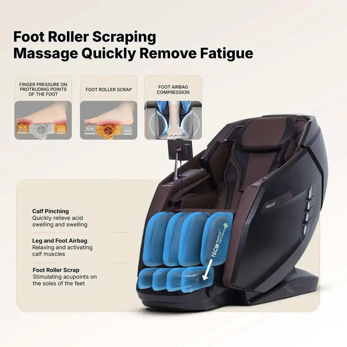 Nourest Core-D Massage Chair - Advanced 4D Dual Roller Technology
