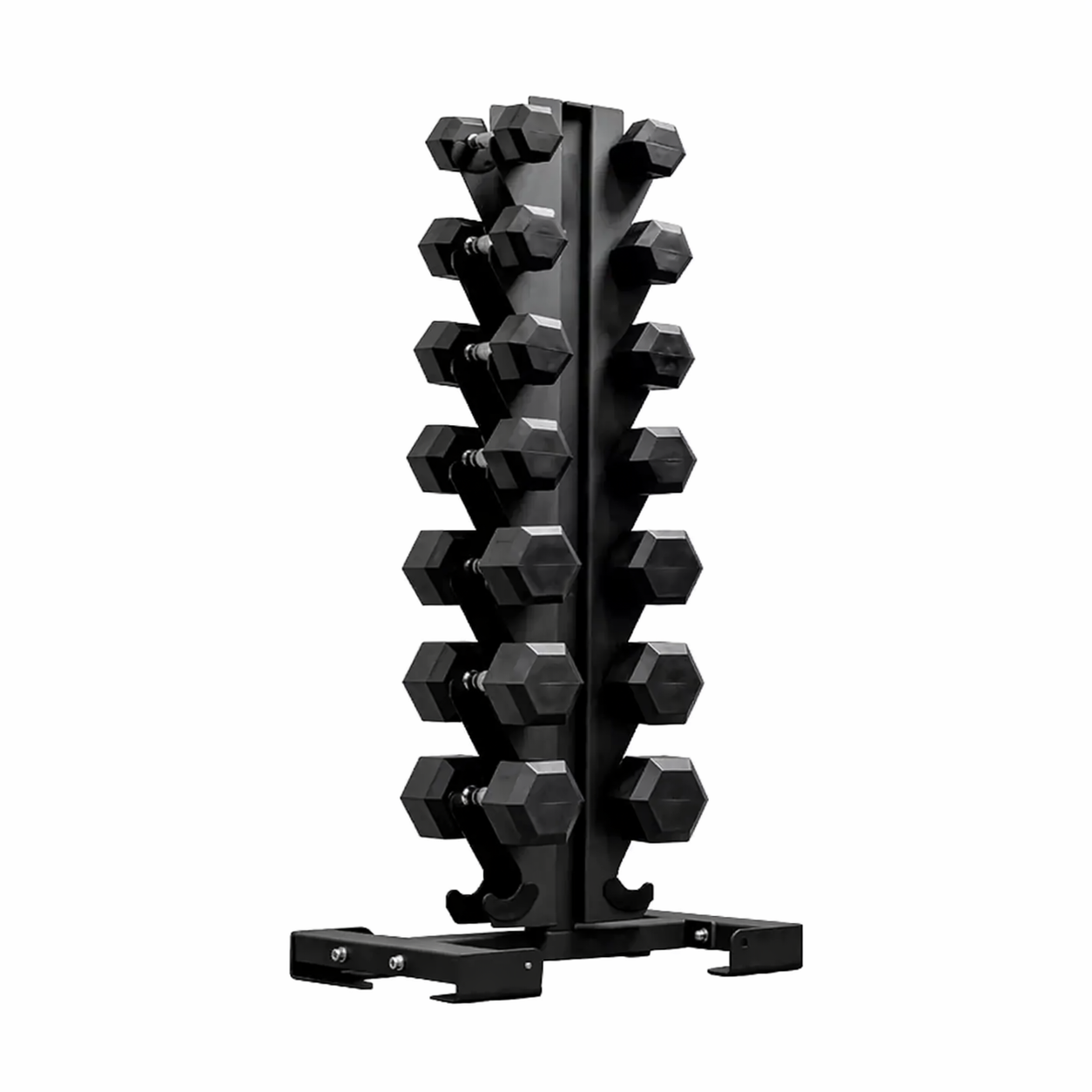 Level Fitness 2.5Kg to 20Kg Dumbbell Sets with 3 Tier Dumbbells Rack | 8 Pairs of Dumbbells Vertical Rack Combo Set